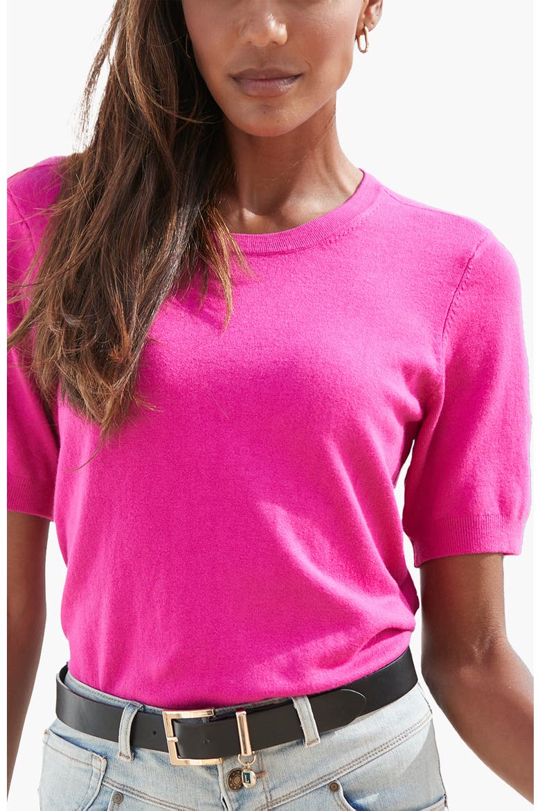 Short Sleeve Sweater, Main, color, Fuchsia