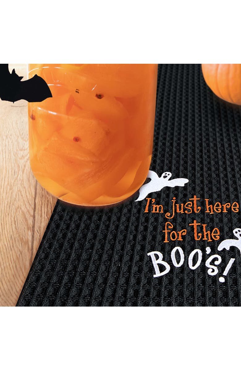 C&F Home I'm Just Here For Boo's Halloween Cotton Waffle Weave Kitchen Towel Decor Decoration, Alternate, color, Black