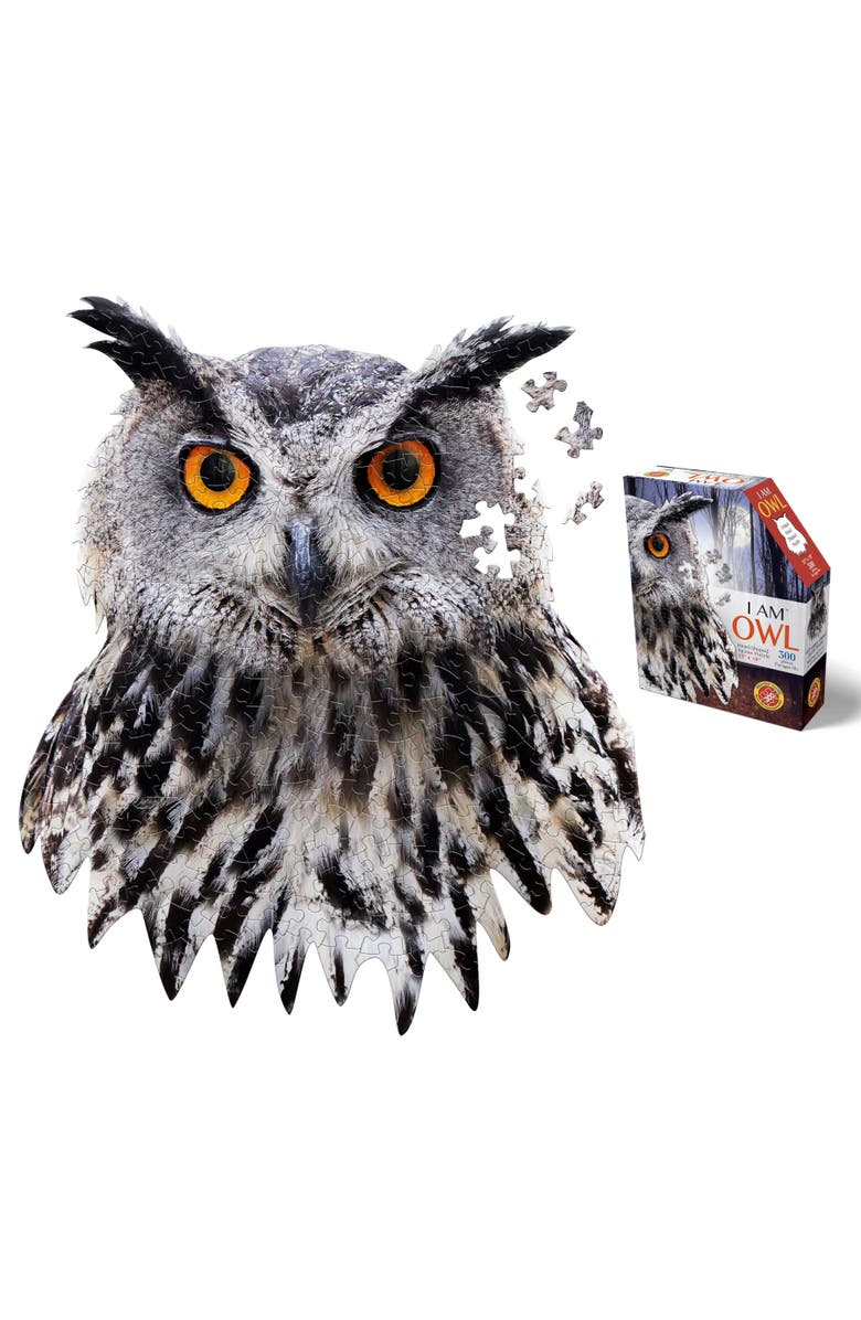Madd Capp I Am Owl 300 Pieces Animal Shaped Jigsaw Puzzle, Alternate, color, Multicolored