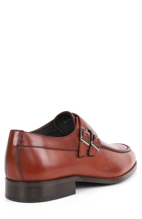 Vellapais Arlington Double Monk Strap Leather Loafer In Cognac