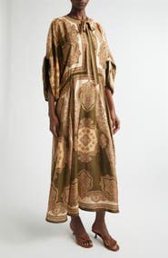 Zimmermann Mahon Paisley Print Habutai Silk Maxi Dress