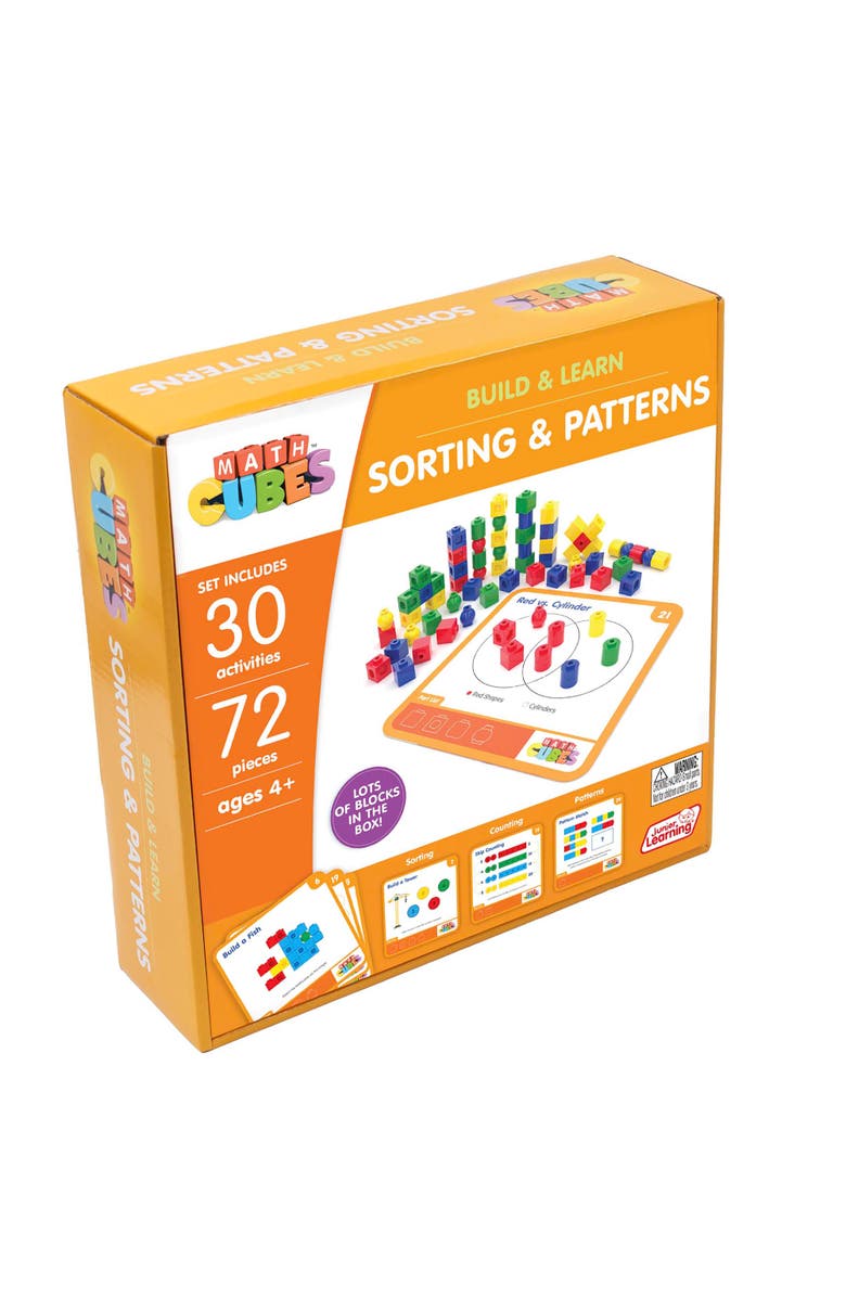 Junior Learning 30 Mathcubes Sorting and Patterns Activity Set, Ages 4+, Alternate, color, Multicolored