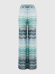 Missoni Wide-leg Trousers In Viscose Chevron Lamé With Sequins