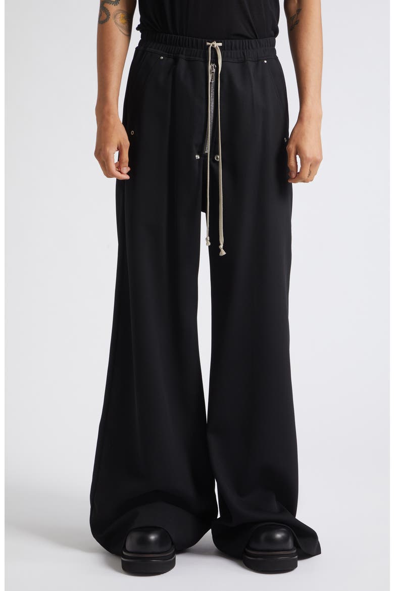 Bela Wide Leg Wool Pants, Main, color, BLACK