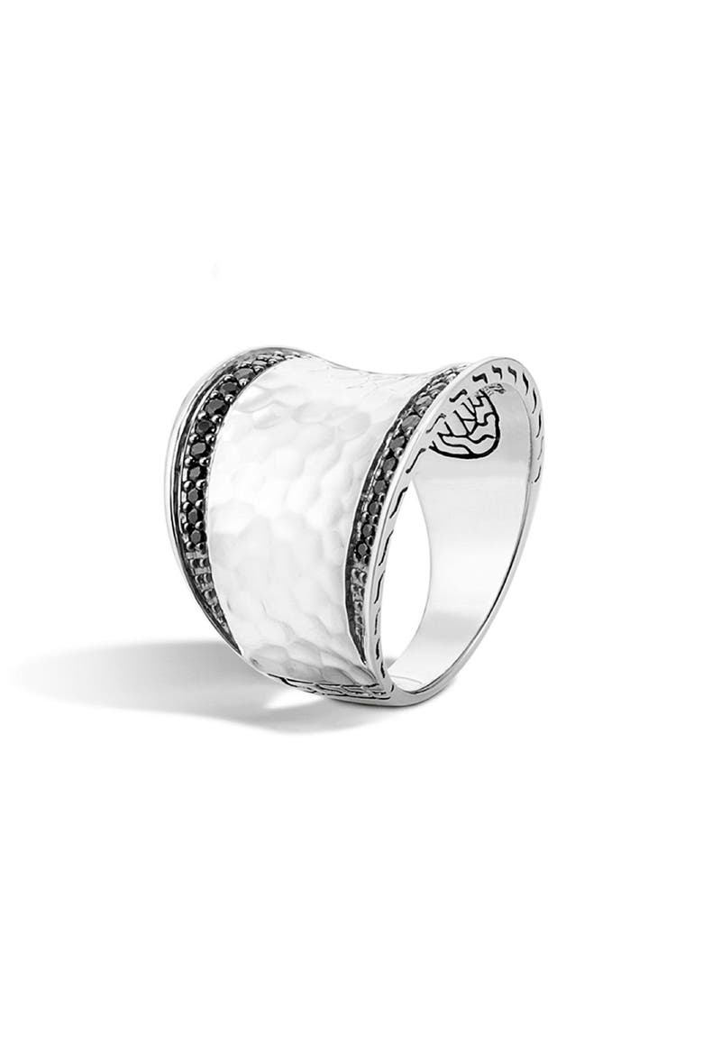 Palu Saddle Ring, Sterling Silver, Pavé, Main, color, SILVER