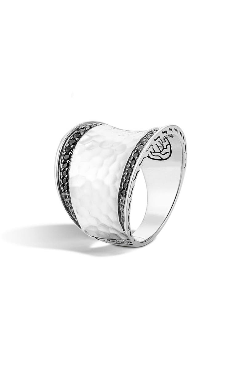 John Hardy Palu Saddle Ring, Sterling Silver, Pavé, Main, color,