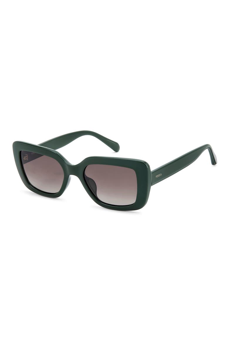 52mm Gradient Rectangular Sunglasses, Alternate, color, GREEN/ BROWN SF