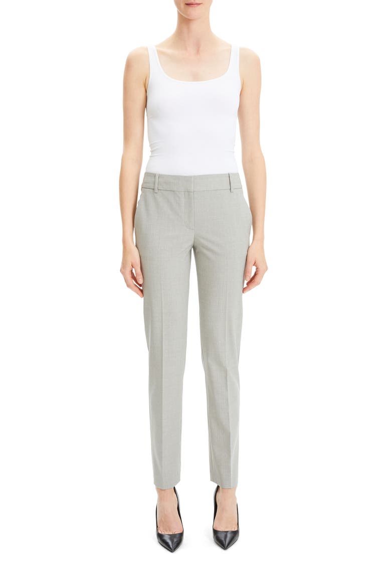 Straight Leg Stretch Wool Trousers, Alternate, color, LIGHT GREY MELANGE