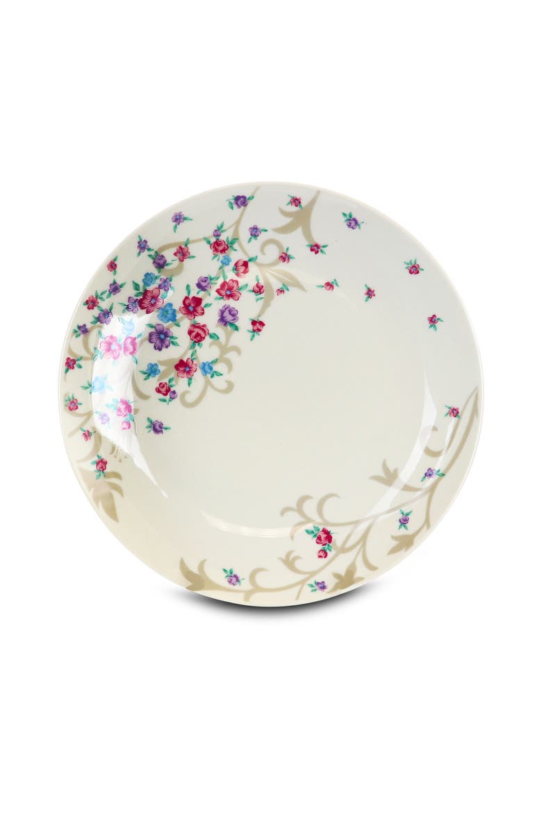 Gibson Home Floral Splash 16 Piece Round Fine Ceramic Dinnerware Set, Alternate, color, White