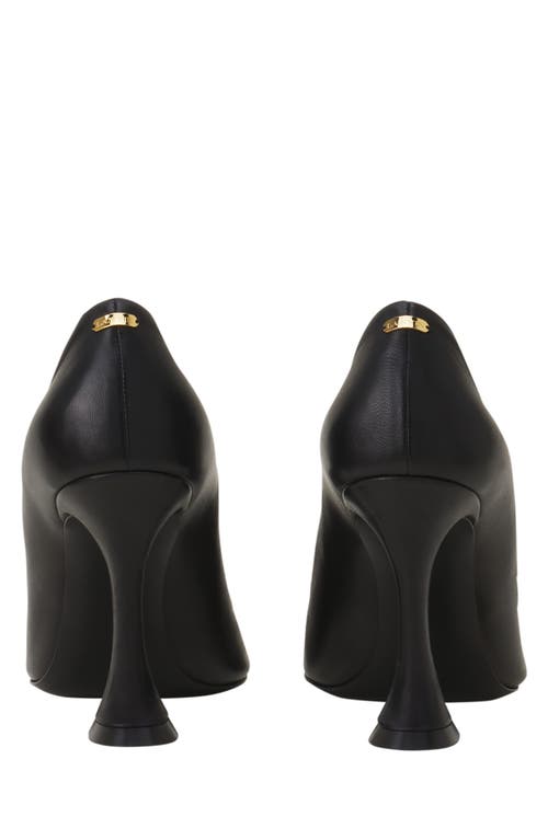 Lanvin Midnight Step Leather Bow Pump In Black