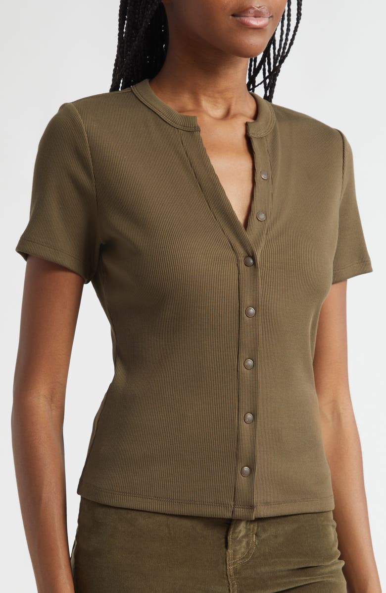 Veronica Beard Dilia Rib Top, Alternate, color, Cypress