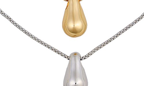 Vince Camuto Two-tone Teardrop Pendant Layered Necklace In Gold