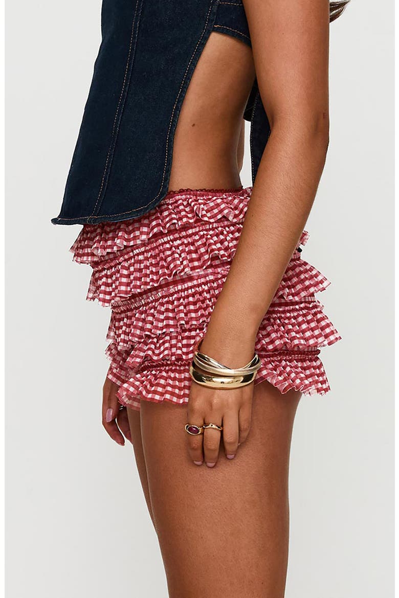 Biscotti Gingham Ruffle Bloomer Shorts, Alternate, color, RED GINGHAM