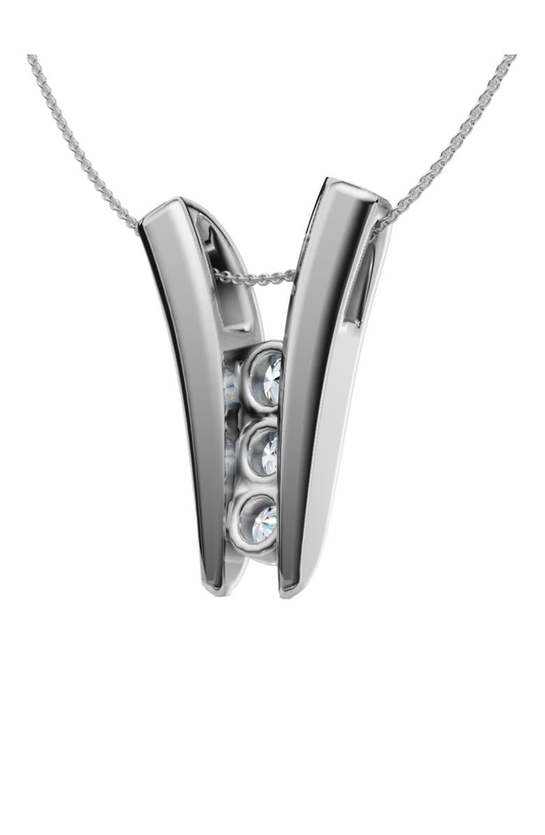 Bliss Diamond 1/2Ct Three Stone Diamond Pendant Gold Women's 18" Necklace Lab Grown, Alternate, color, White Gold