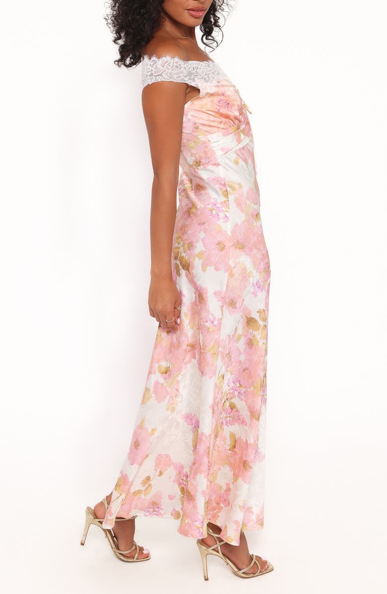 Petal & Pup Voss Lace Off the Shoulder Maxi Dress, Alternate, color, Pink Floral