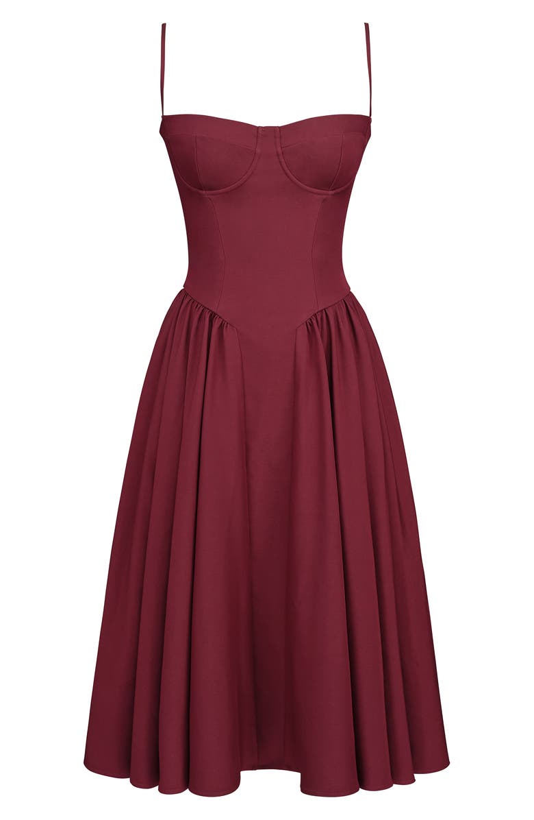 HOUSE OF CB Samaria Corset Cocktail Dress, Alternate, color, Wine
