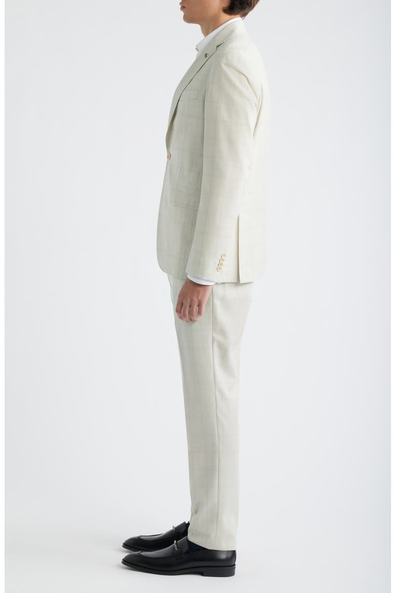 Midland Contemporary Fit Off White Windowpane Check Super 130s Wool Suit, Alternate, color, OFF WHITE