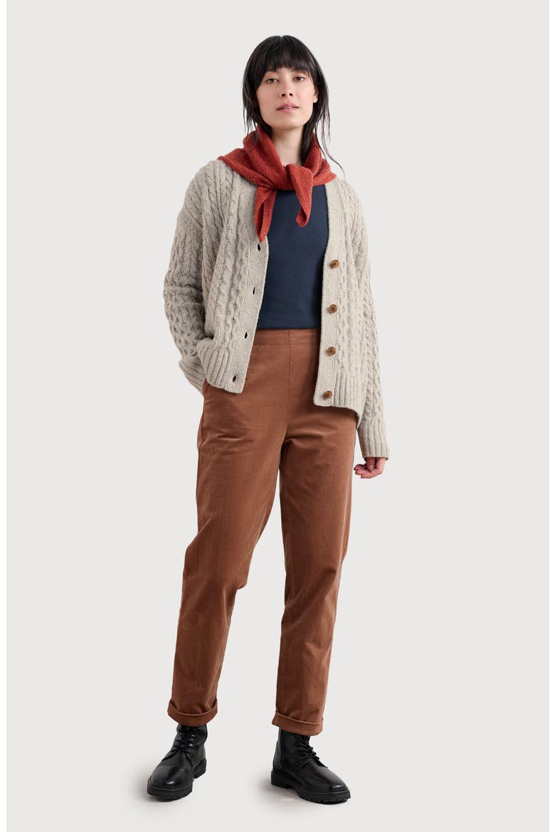 Crackington Sailor Button Crop Pull-On Pants, Alternate, color, DARK FLAX