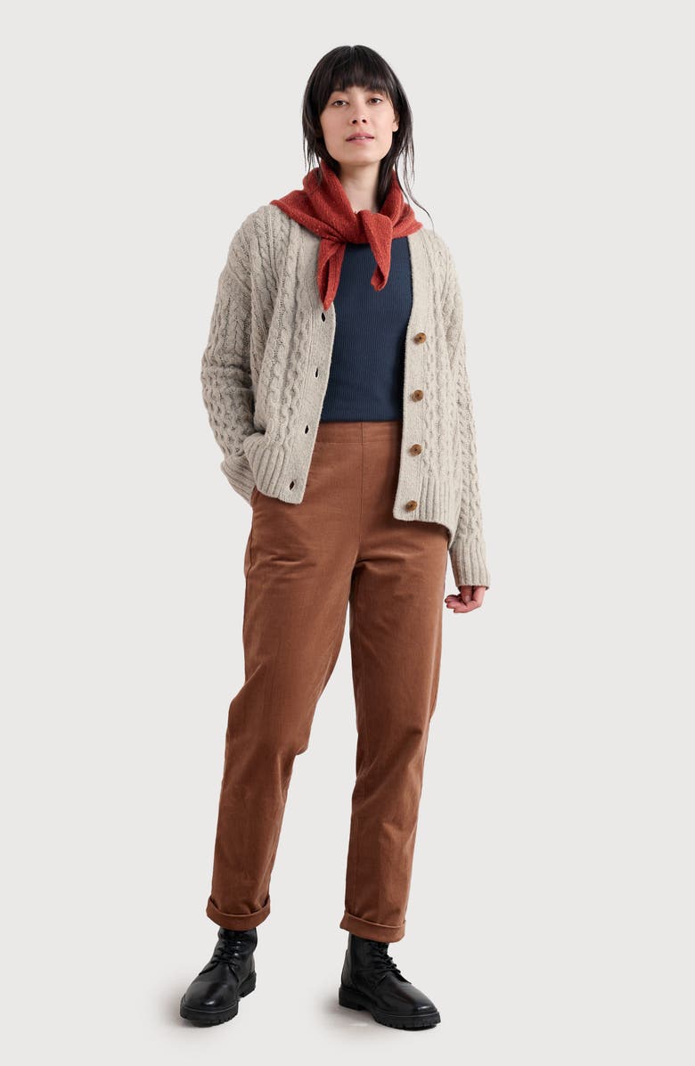 Seasalt Cornwall Crackington Salior Button Crop Pull-On Pants, Alternate, color, Dark Flax