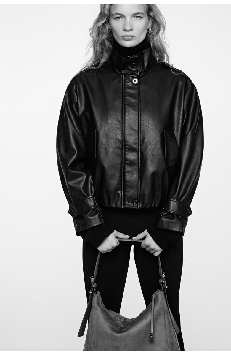 H&M Zip-hem Leggings, Alternate, color, Black