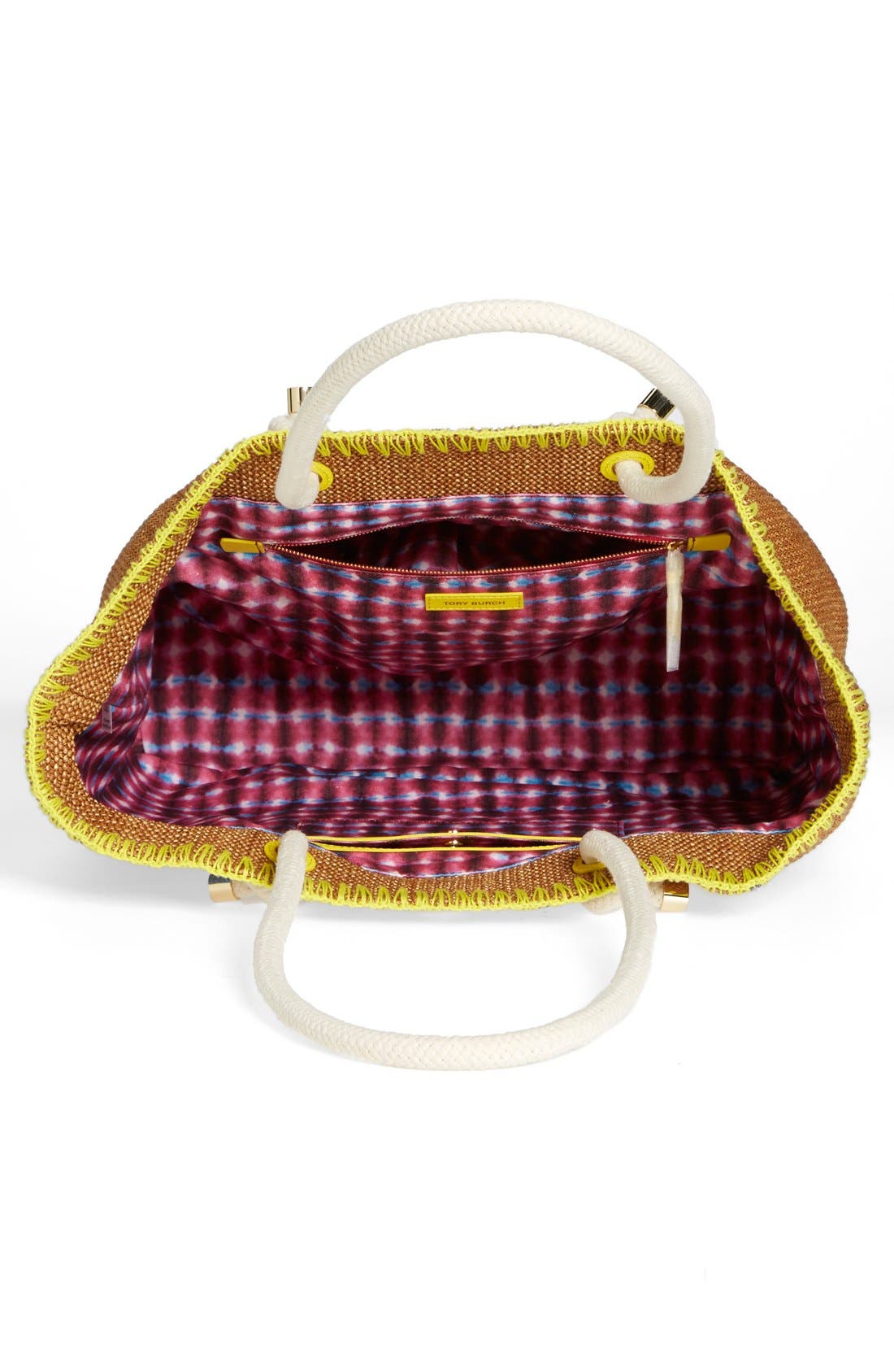 'Pineapple' Woven Tote, Alternate, color, NATURAL