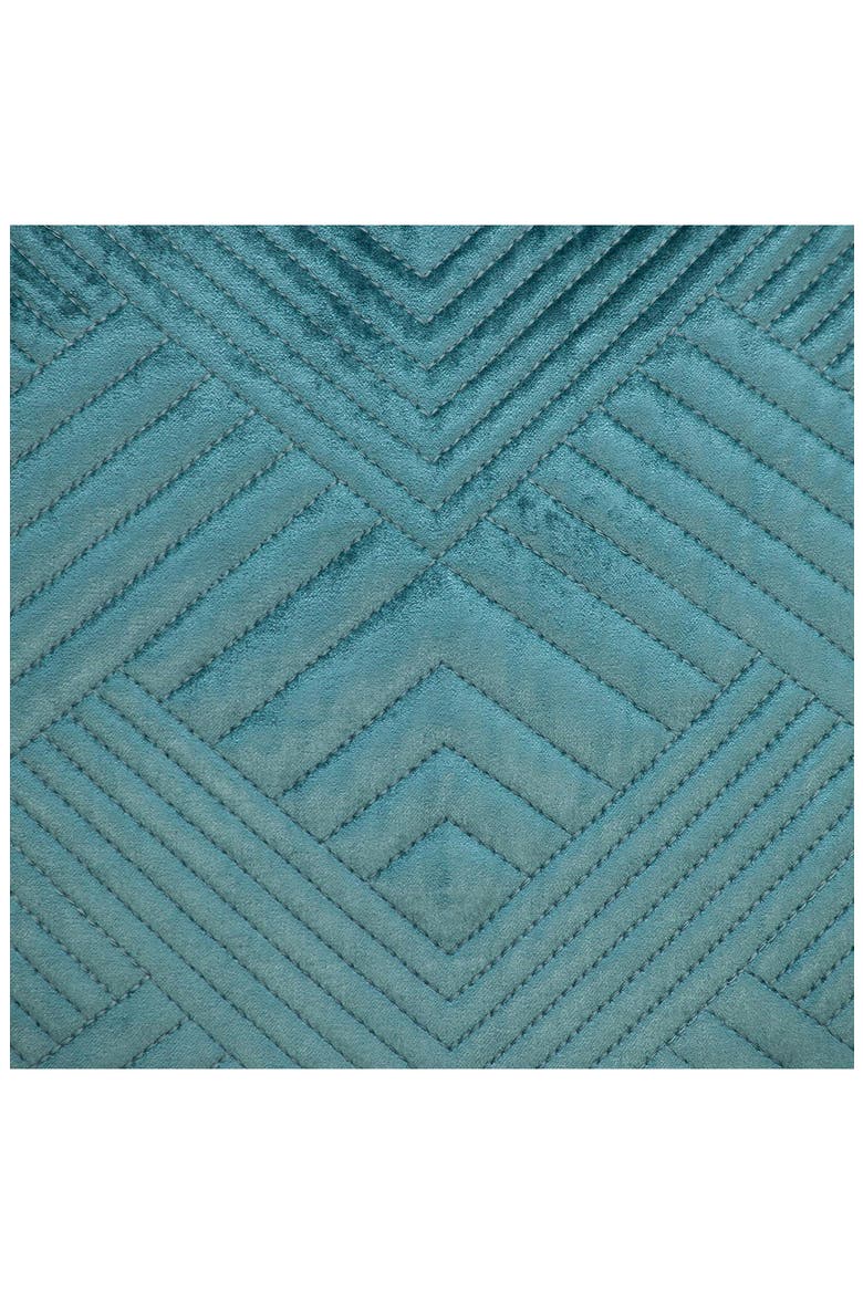 Gaia Topstitched Throw Pillow, Alternate, color, TEAL
