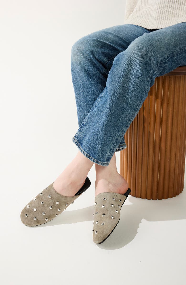 Yosi Samra Zoe Studded Mule, Alternate, color, Taupe