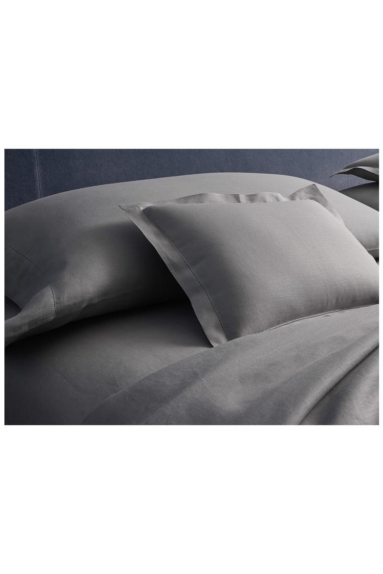 Roman Hemstitch Linen Euro Sham, Alternate, color, WHITE
