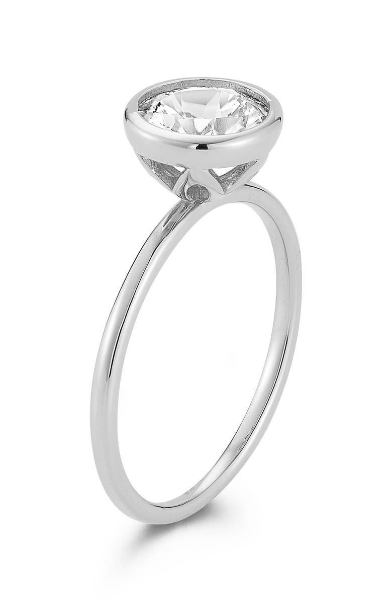 GLAZE JEWELRY Round Moissanite Solitaire Ring, Alternate, color, Silver