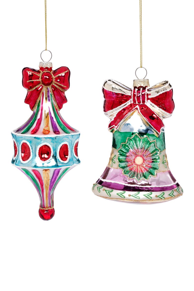 Festive Bell with Bow Ornament, Set of 6, Main, color, Red