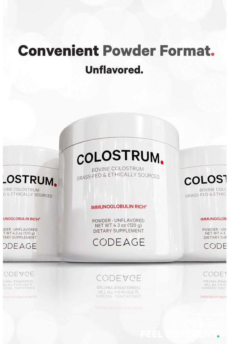 Grass-Fed Bovine Colostrum Powder Supplement, Alternate, color, White