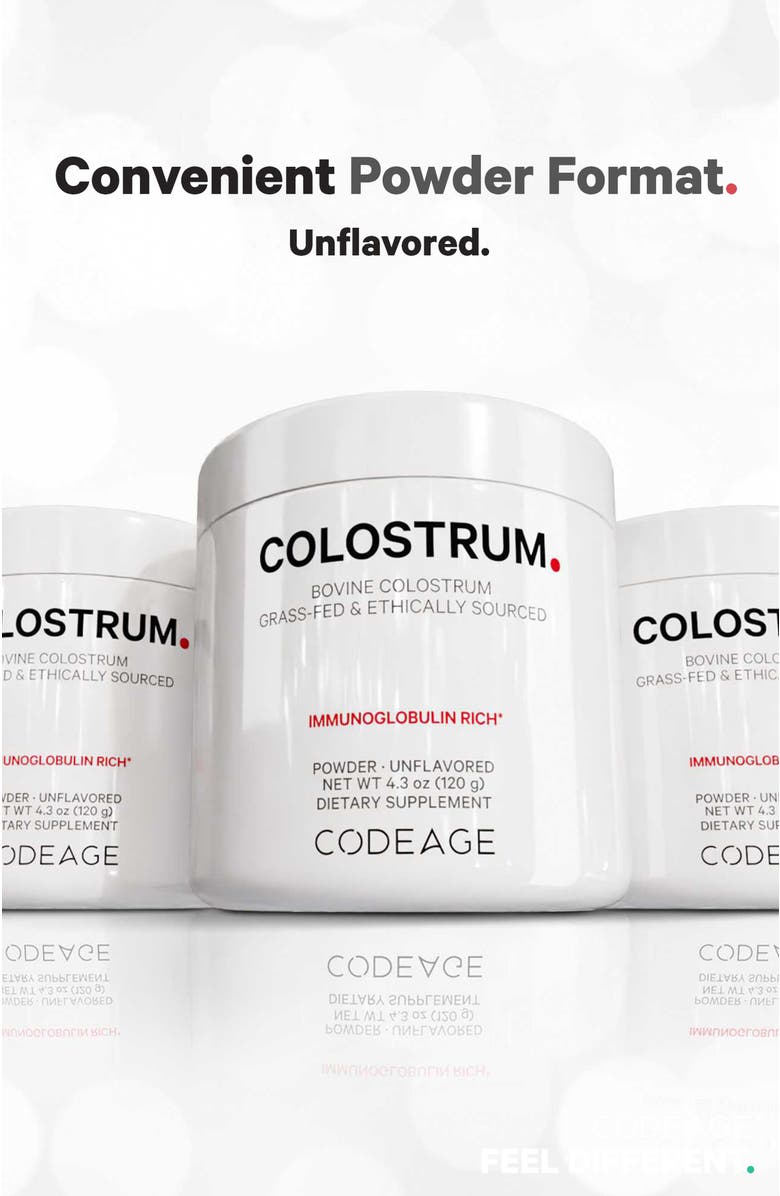 Codeage Grass-Fed Bovine Colostrum Powder Supplement, Alternate, color, White