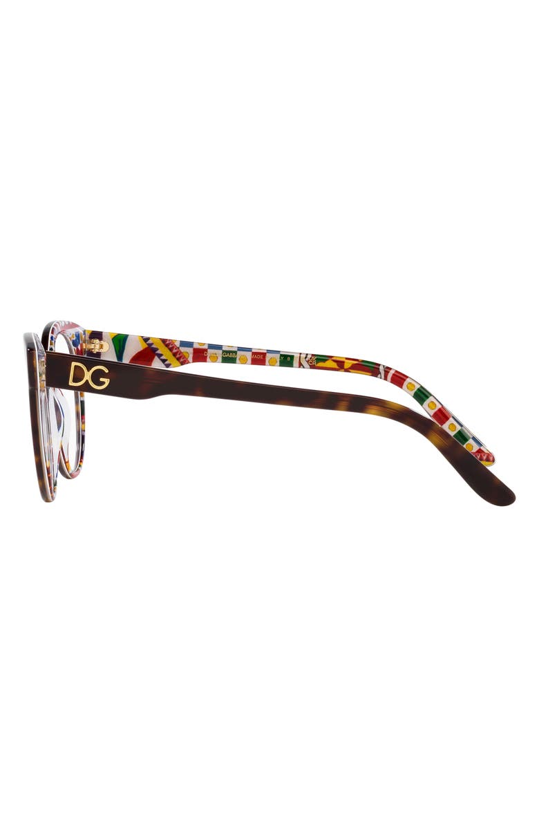 Dolce&Gabbana 55mm Rectangle Optical Glasses, Alternate, color, White