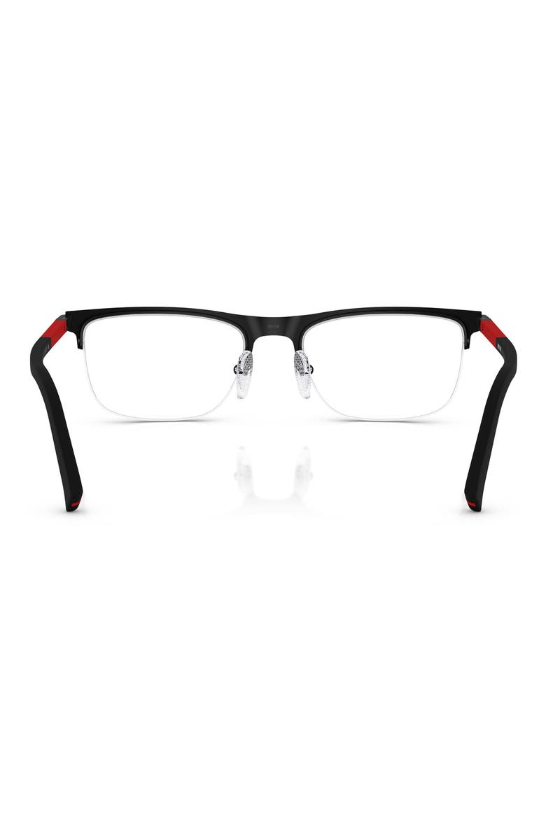 53mm Semi Rimless Pillow Optical Glasses, Alternate, color, MATTE BLACK