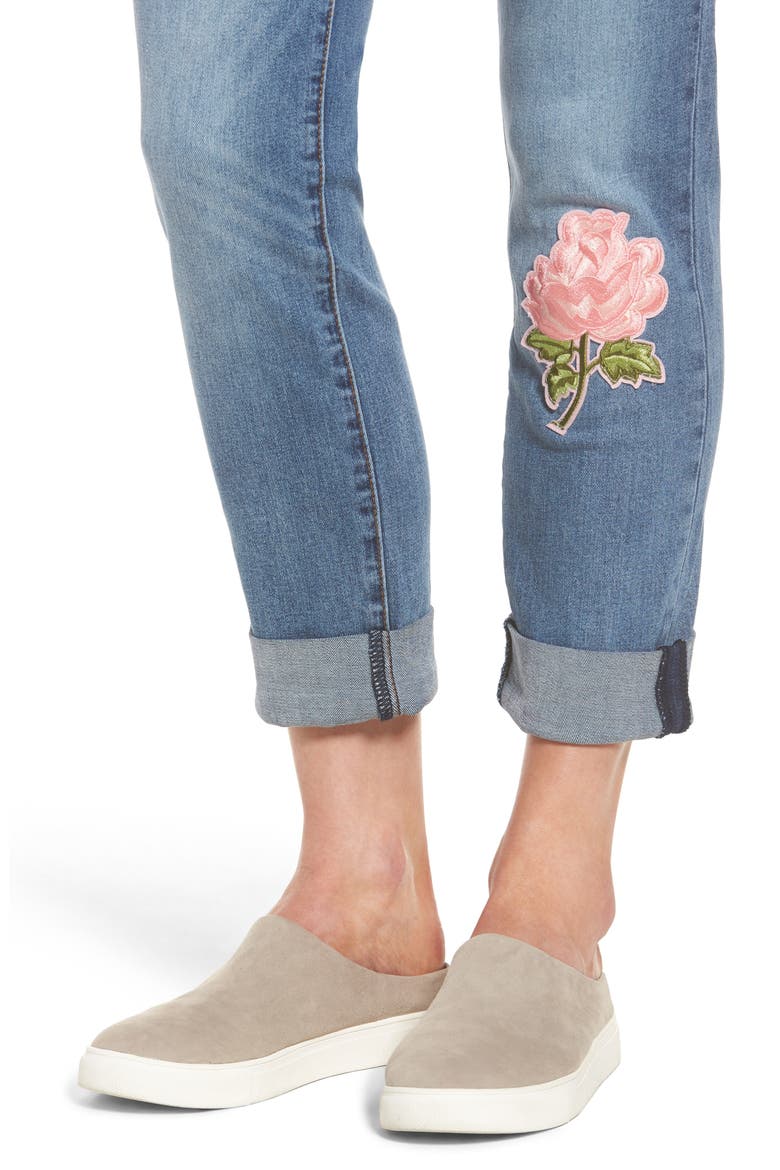 Appliquéd Boyfriend Jeans, Alternate, color, DESIROUS