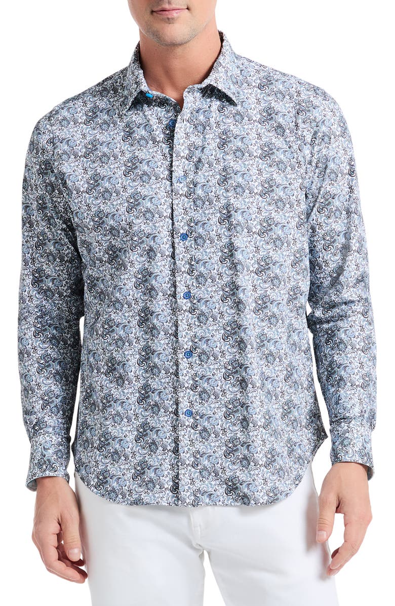 Robert Graham Fitzgerald Paisley Button-Up Shirt, Main, color, Multi
