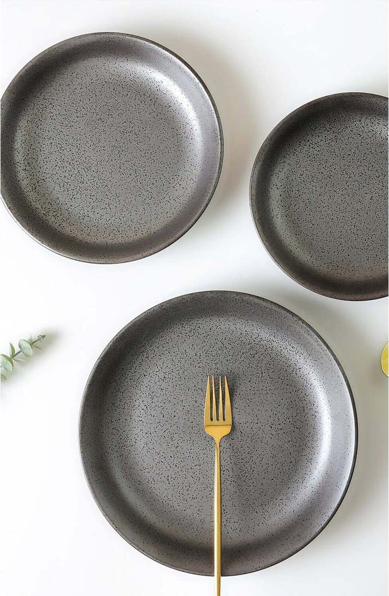 Stone Lain Valencia Porcelain 3-Piece Serving Bowl Set, Alternate, color, Metallic Grey