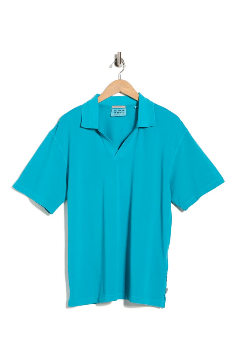 Relaxed Fit Cotton Piqué Polo, Alternate, color, TAHITIAN TEAL