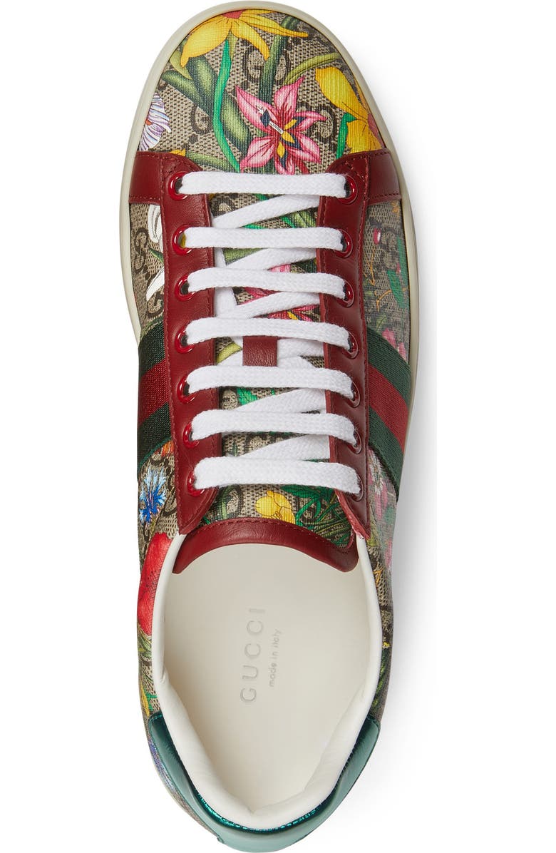 Gucci New Ace GG Supreme Floral Sneaker, Alternate, color,