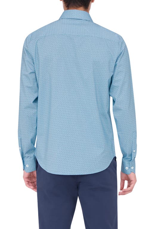 Bugatchi James Ooohcotton® Print Button-up Shirt In Teal