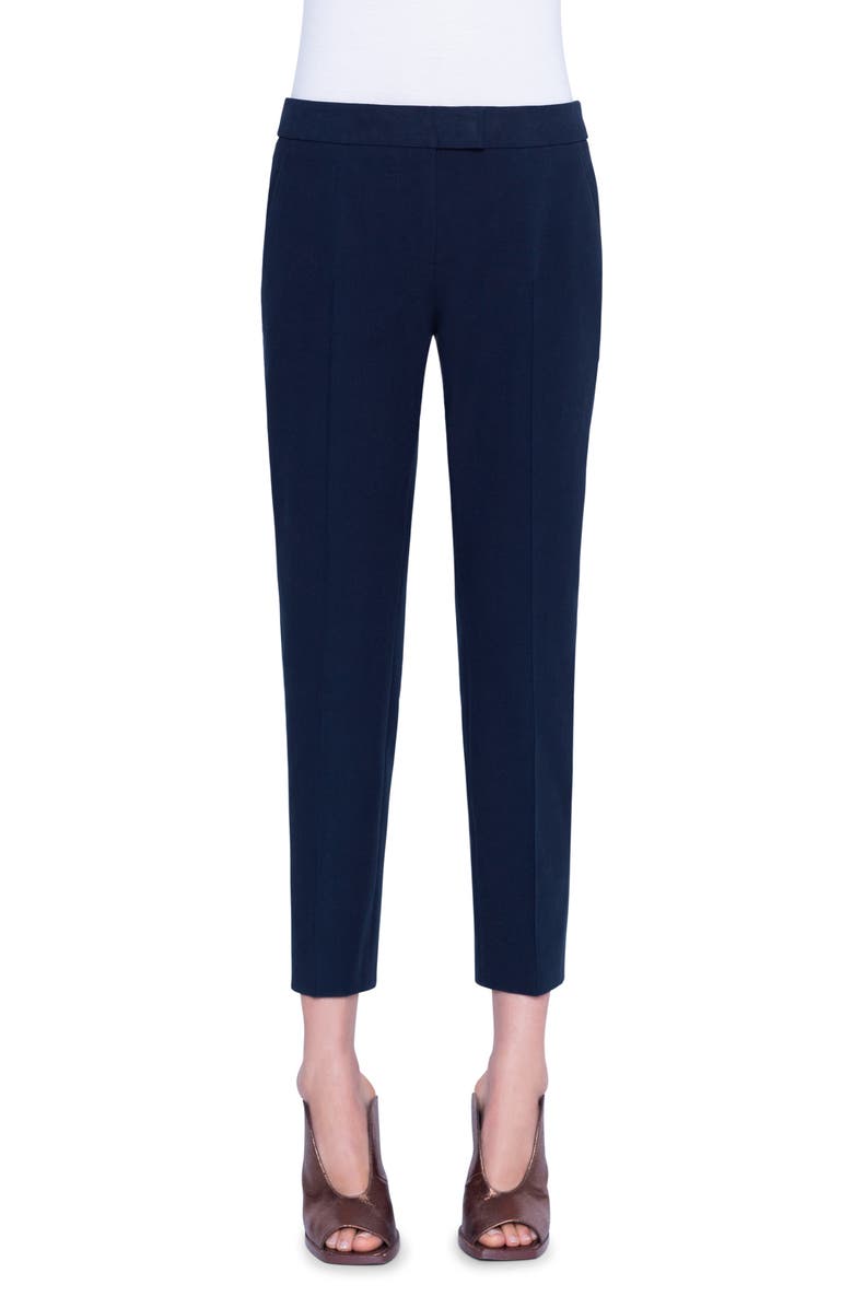 Akris punto Frankie Stretch Cotton Pants, Main, color, Navy