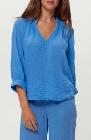 Michael Stars Kali Ruffle Neck Top