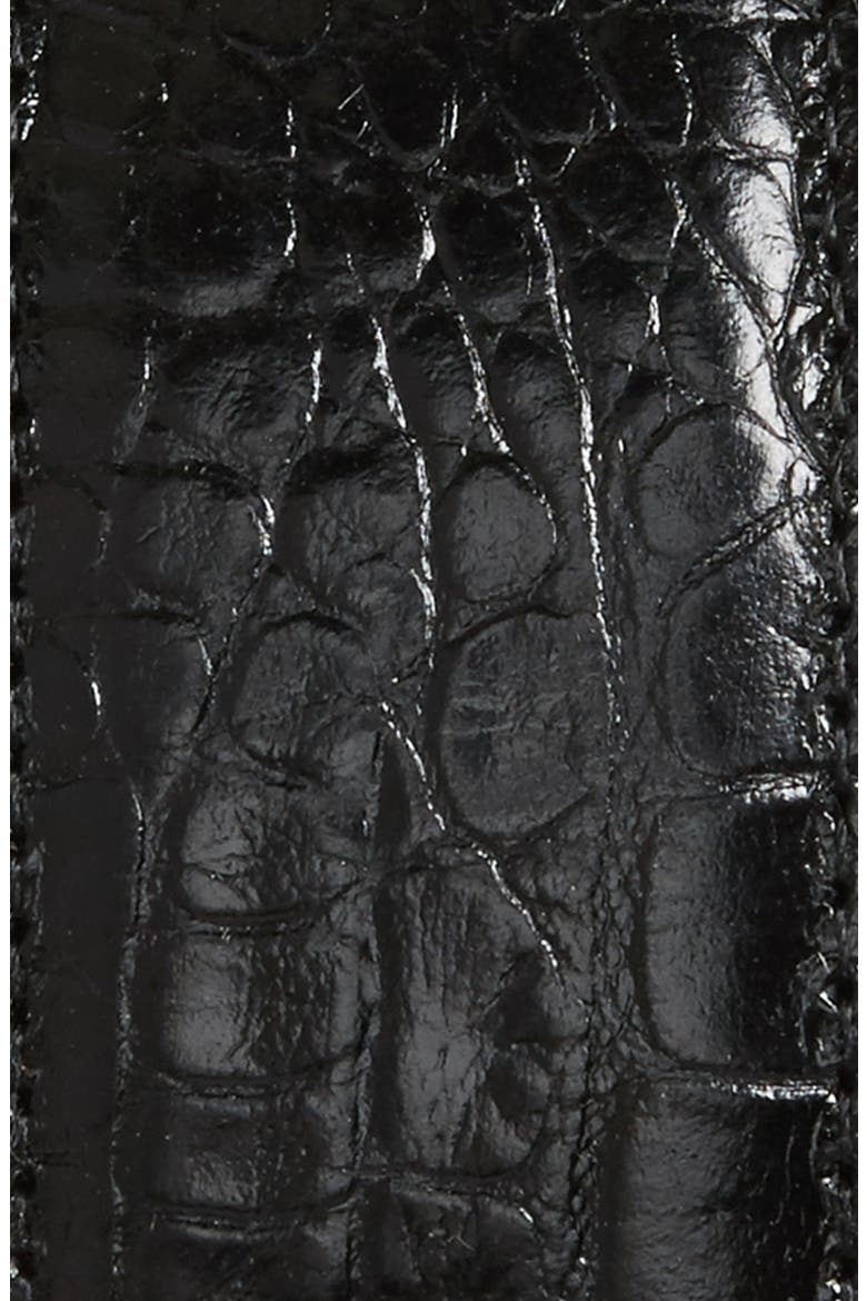 Gator Grain Embossed Leather Belt, Alternate, color, BLACK
