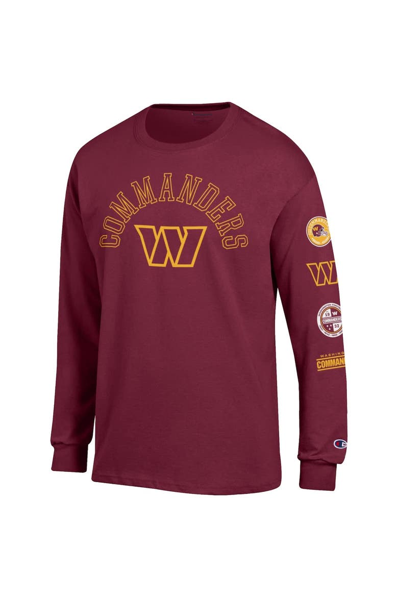 Men's Champion  Burgundy Washington Commanders Seal Long Sleeve T-Shirt, Alternate, color, Burgundy