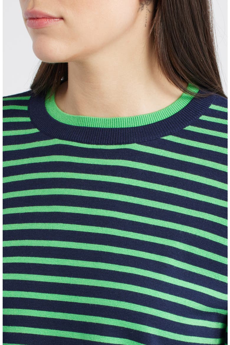 Stripe Knit Top, Alternate, color, NAVY/ RETRO GREEN