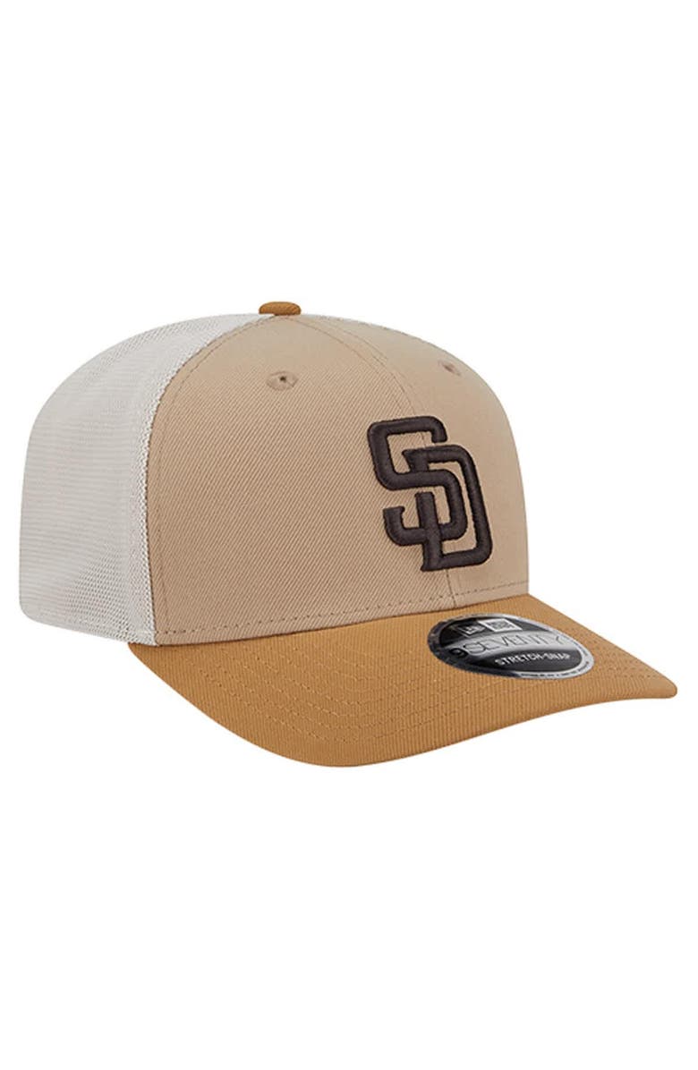 New Era Men's New Era Stone San Diego Padres 9SEVENTY Trucker Adjustable Hat, Alternate, color, Stone