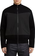G-STAR Mixed Media Organic Cotton Zip-Up Bomber Jacket
