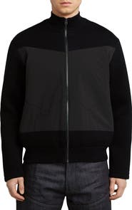 G-STAR Mixed Media Organic Cotton Zip-Up Bomber Jacket