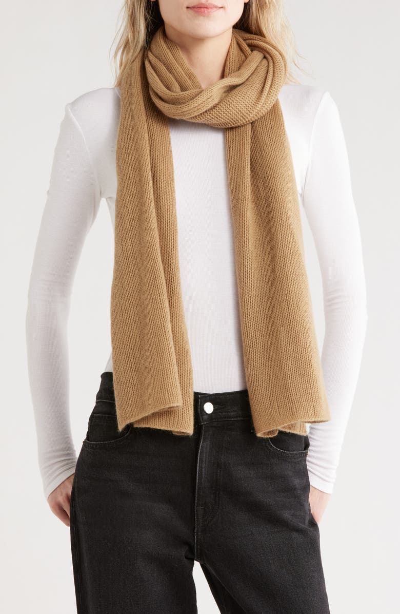 Portolano Cashmere Knit Wrap Scarf, Main, color, Incense