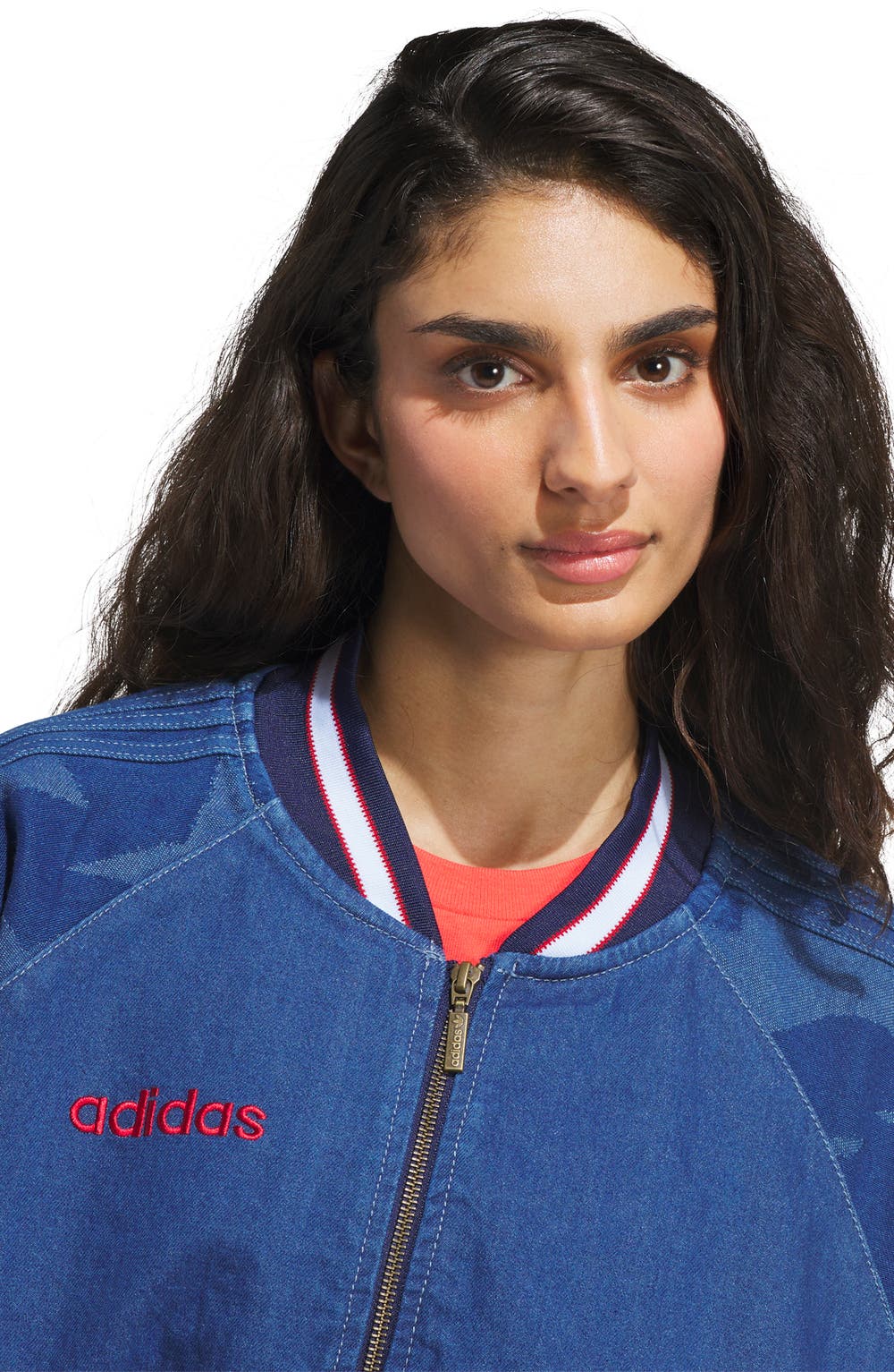 Sst Denim Graphic Varsity Bomber Jacket, image 6 of 6